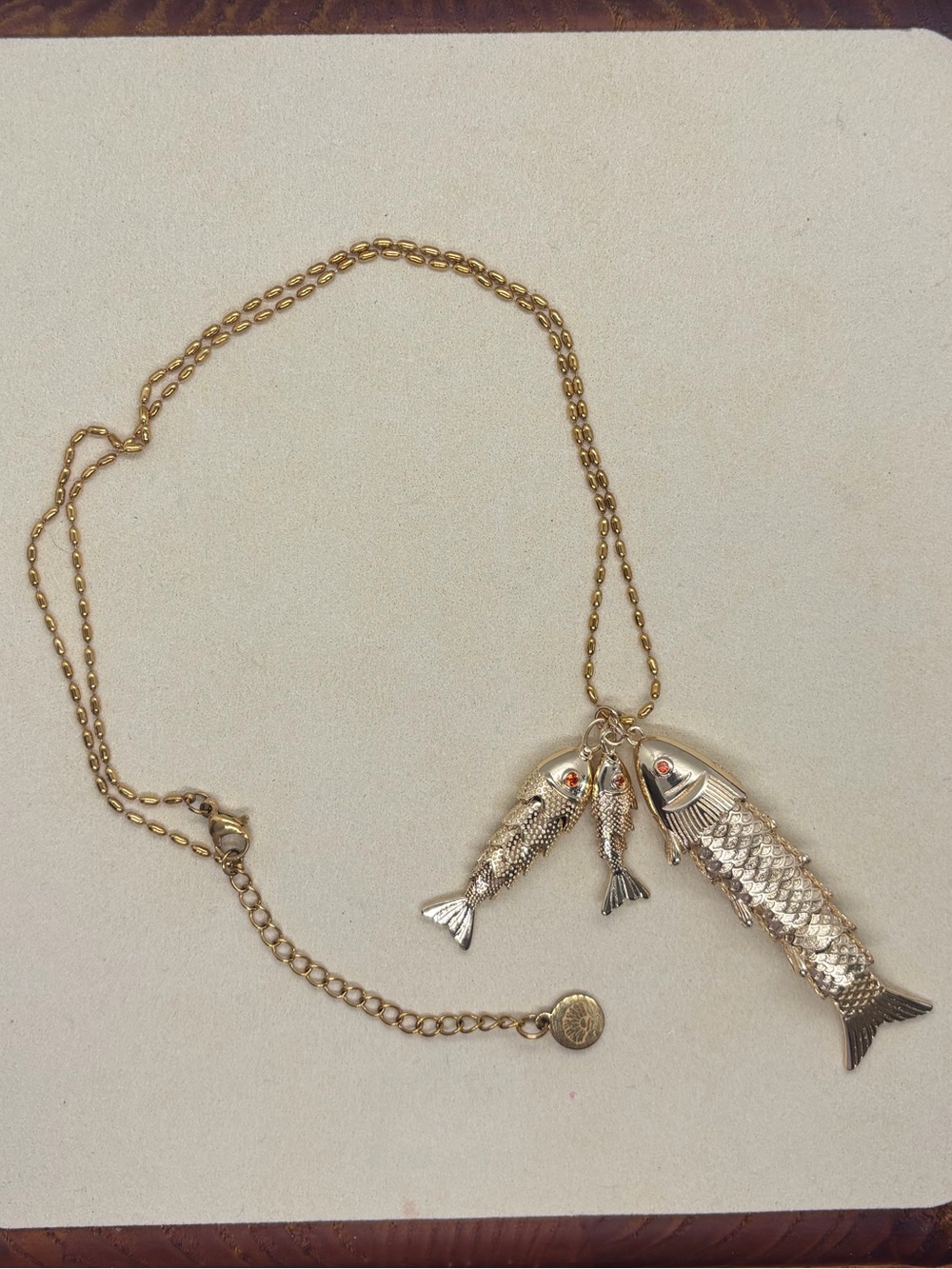 Tri- Gold Fish Pendant Necklace - Gold Tone Women's Jewelry